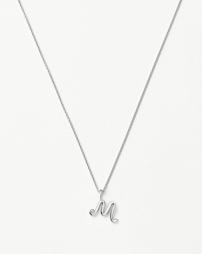 Curly Molten Mini Initial Necklace - M | Sterling Silver Necklaces Missoma
