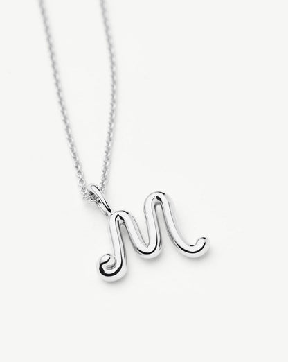 Curly Molten Mini Initial Necklace - M | Sterling Silver Necklaces Missoma
