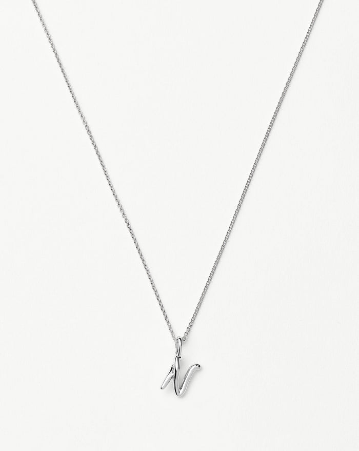 Curly Molten Mini Initial Necklace - N | Sterling Silver Necklaces Missoma
