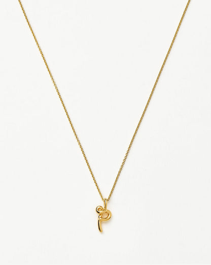 Curly Molten Mini Initial Necklace - P | 18ct Gold Vermeil Necklaces Missoma