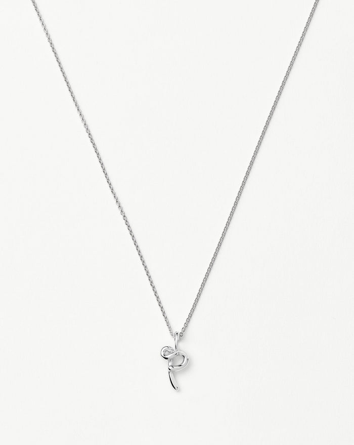 Curly Molten Mini Initial Necklace - P | Sterling Silver Necklaces Missoma