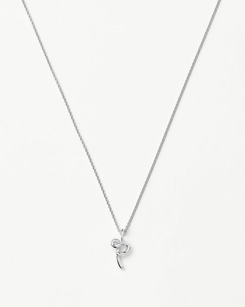 Curly Molten Mini Initial Necklace - P | Sterling Silver Necklaces Missoma