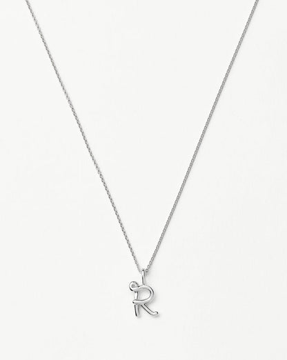 Curly Molten Mini Initial Necklace - R | Sterling Silver Necklaces Missoma