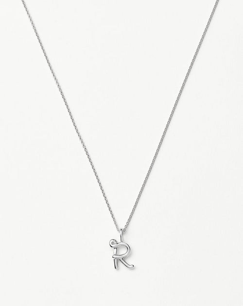 Curly Molten Mini Initial Necklace - R | Sterling Silver Necklaces Missoma