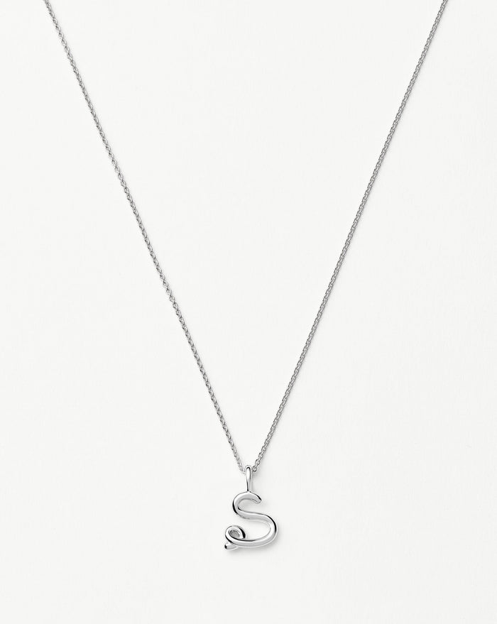 Curly Molten Mini Initial Necklace - S | Sterling Silver Necklaces Missoma