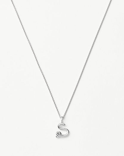 Curly Molten Mini Initial Necklace - S | Sterling Silver Necklaces Missoma