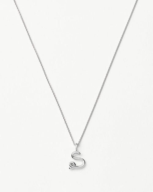 Curly Molten Mini Initial Necklace - S | Sterling Silver Necklaces Missoma