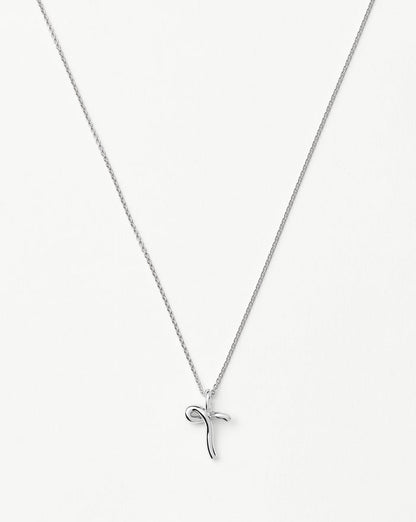Curly Molten Mini Initial Necklace - T | Sterling Silver Necklaces Missoma