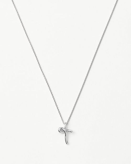Curly Molten Mini Initial Necklace - T | Sterling Silver Necklaces Missoma