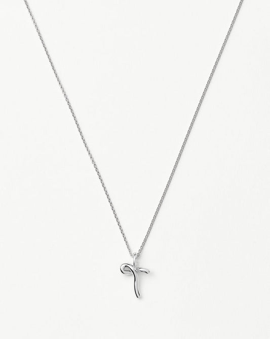 Curly Molten Mini Initial Necklace - T | Sterling Silver Necklaces Missoma