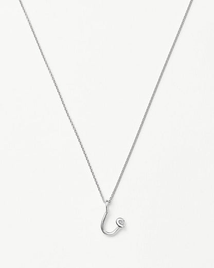 Curly Molten Mini Initial Necklace - U | Sterling Silver Necklaces Missoma