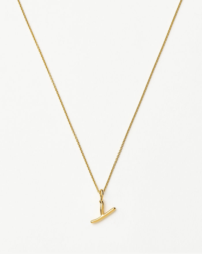 Curly Molten Mini Initial Necklace - Y | 18ct Gold Vermeil Necklaces Missoma