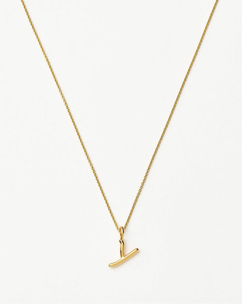 Curly Molten Mini Initial Necklace - Y | 18ct Gold Vermeil Necklaces Missoma