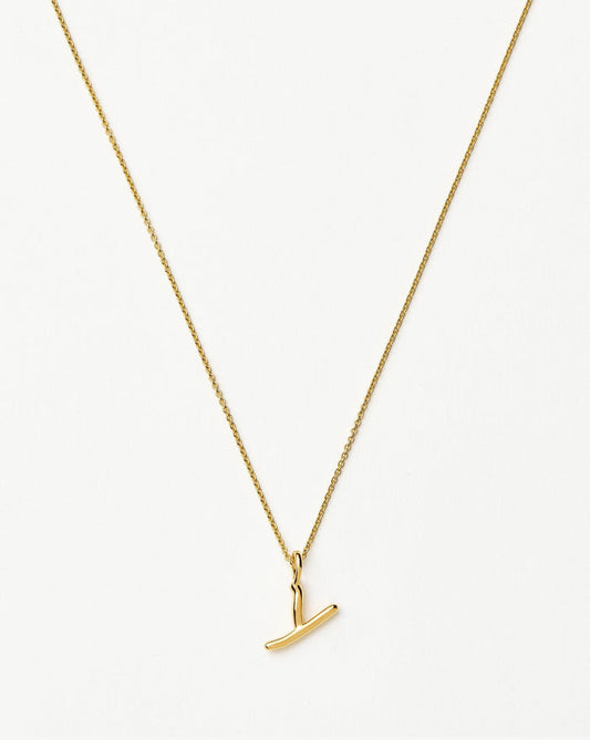 Curly Molten Mini Initial Necklace - Y | 18ct Gold Vermeil Necklaces Missoma