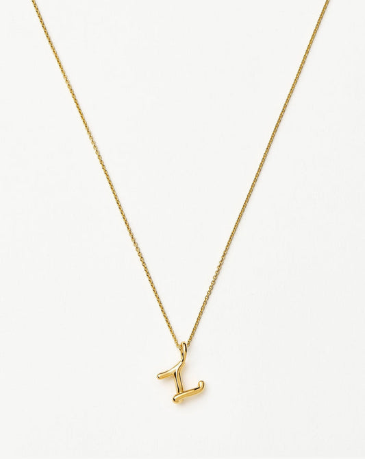 Curly Molten Mini Initial Necklace - Z | 18ct Gold Vermeil Necklaces Missoma