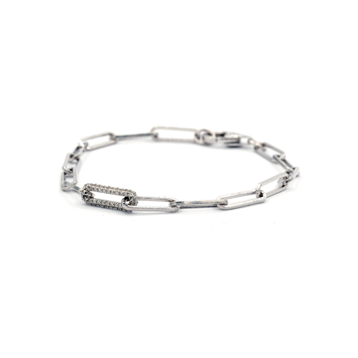 Diamond Link Paperclip Bracelet