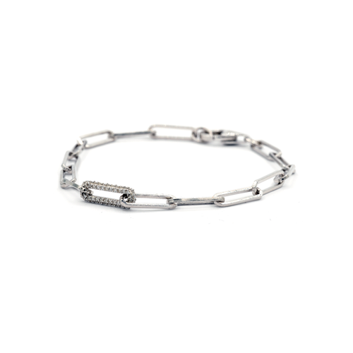 Diamond Link Paperclip Bracelet