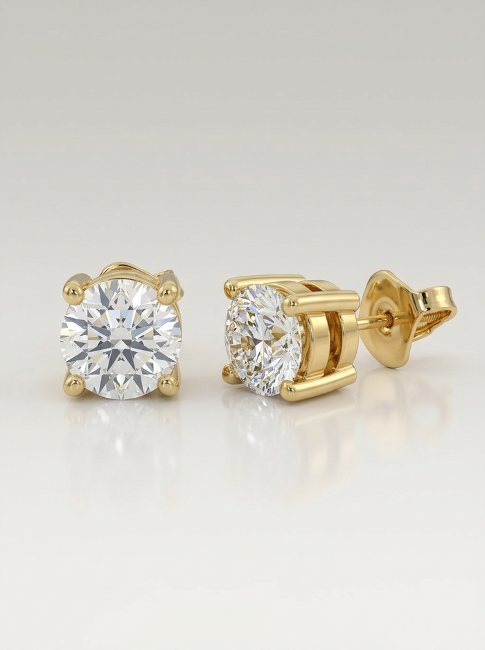 Diamond Solitaire Earrings