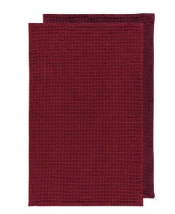 Dishtowel - Waffle Burgundy , Set of 2