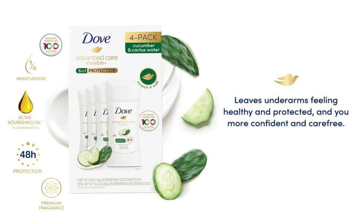 Dove Advanced Care Cucumber and Cactus Water Deodorant 4 Units / 74 g -475070 ebuystt