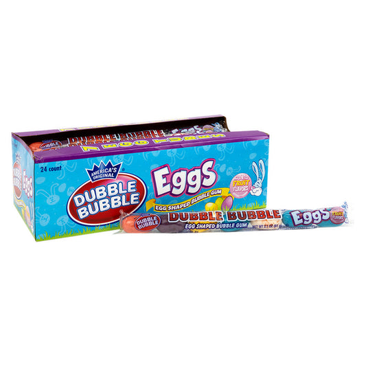 Dubble Bubble Gum Eggs Candy Tubes - 24 Count