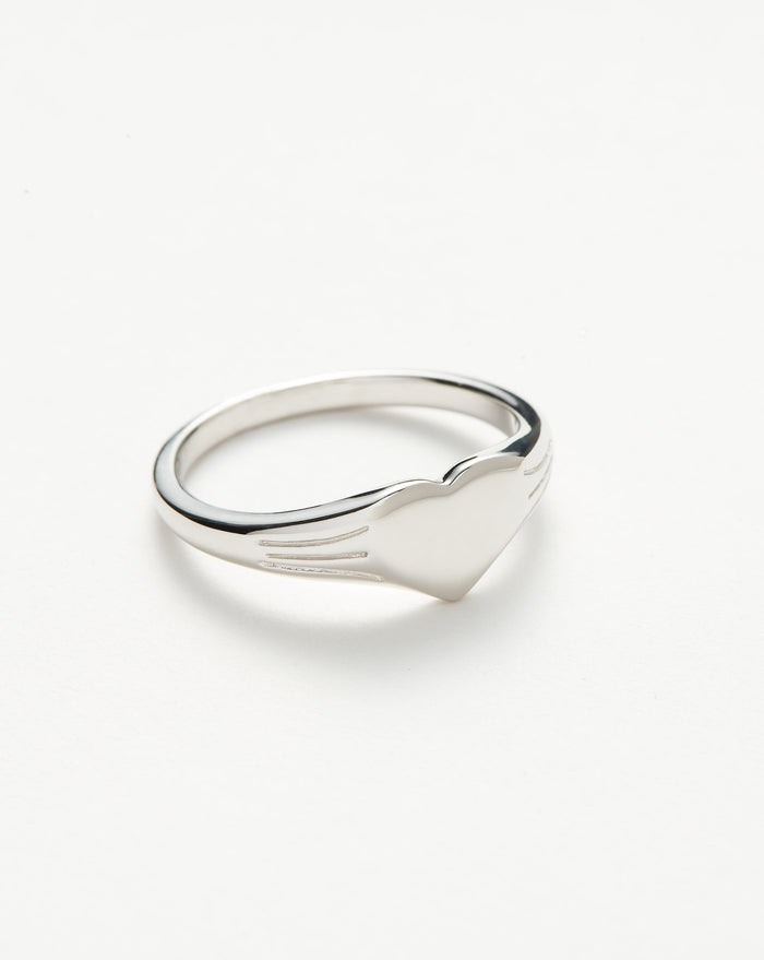 Engravable Heart Signet Ring | Sterling Silver Rings Missoma