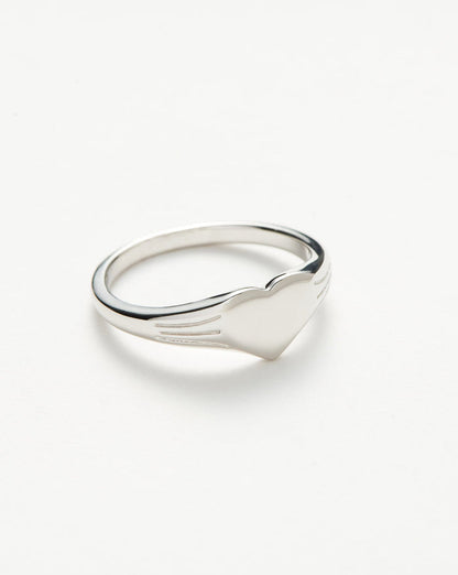 Engravable Heart Signet Ring | Sterling Silver Rings Missoma