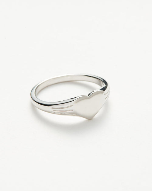 Engravable Heart Signet Ring | Sterling Silver Rings Missoma