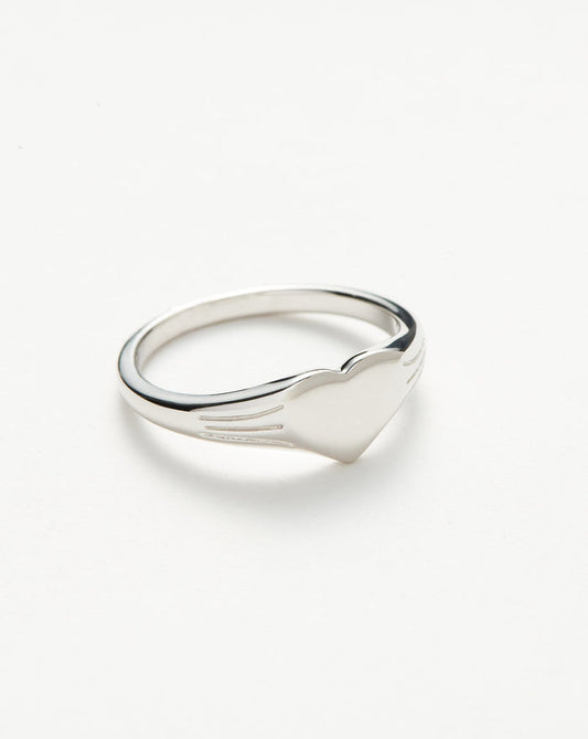 Engravable Heart Signet Ring | Sterling Silver Rings Missoma