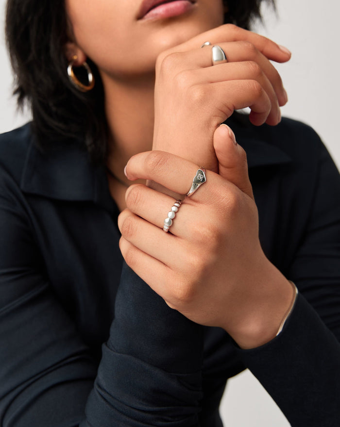 Engravable Heart Signet Ring | Sterling Silver Rings Missoma
