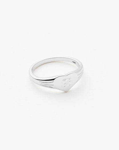 Engravable Heart Signet Ring | Sterling Silver Rings Missoma