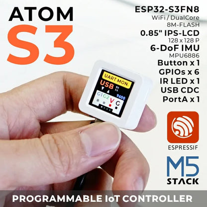ATOMS3 Dev Kit w/ 0.85-inch Screen - m5stack-store