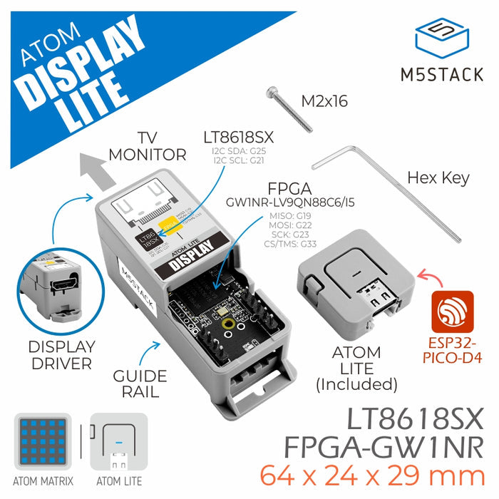 M5Stack Atom Lite - LCD Display Driver Kit - m5stack-store