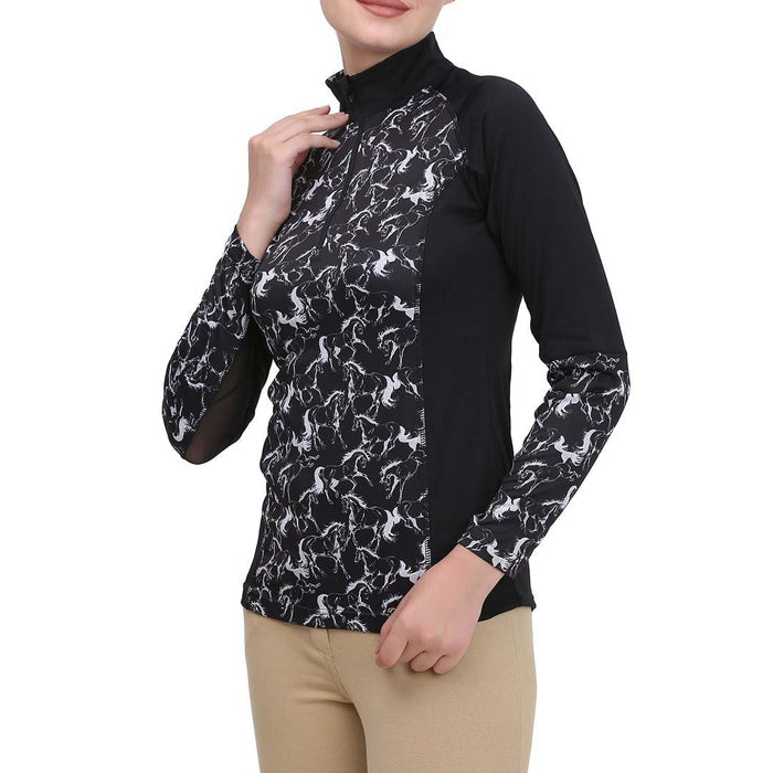 Equine Couture Ladies Linear Horses Sport Shirt