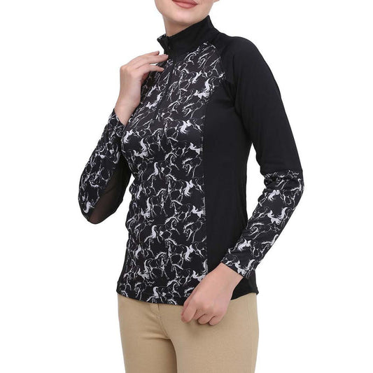Equine Couture Ladies Linear Horses Sport Shirt