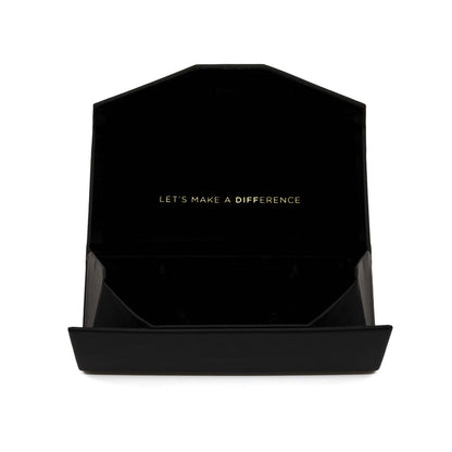 diff eyewear black folding case open