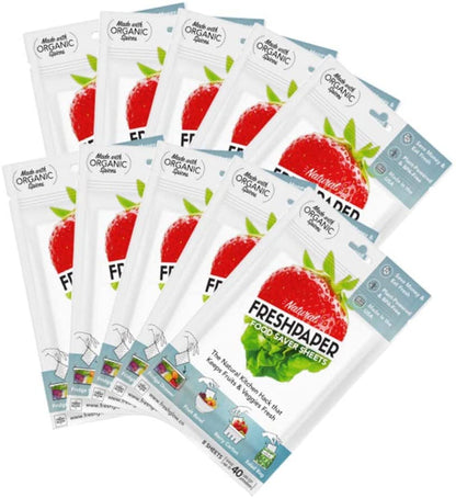 THE FRESHGLOW Co FRESHPAPER Food Saver Sheets for Produce, 8 Reusable Sheets (1 Pack) - Eco Trade Company