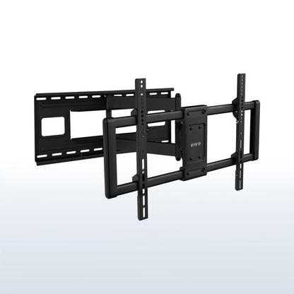 Black TV wall mount on a white background