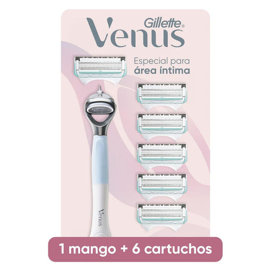 Gillette Venus Razor Intimate Area 1 Handle + 6 Refill Cartridges -503368 ebuystt