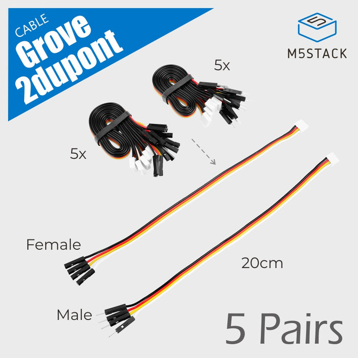 Grove2Dupont Conversion Cable 20cm (5Pairs) - m5stack-store