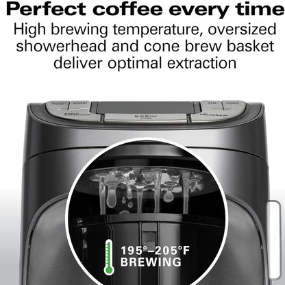 HAMILTON BEACH PROFESSIONAL 49500 Programmable 12 Cup Coffee Maker - Refurbished with Home Essentials warranty