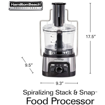 HAMILTON BEACH PROFESSIONAL 70815 Stack & Snap Food Processor - Refurbished with Home Essentials warranty