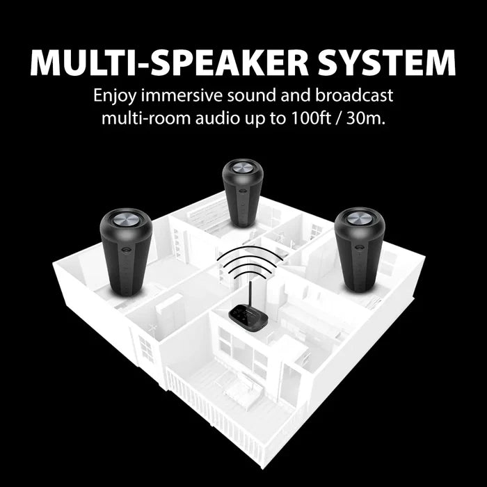 Harmony Wireless Multiroom Audio System for TV, Cafés, and Restaurants, immersive multiroom audio with up to 100ft wireless range.
