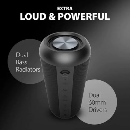 Harmony Wireless Multiroom Audio System for TV, Cafés, and Restaurants, dual drivers and bass radiators deliver loud, crisp audio.