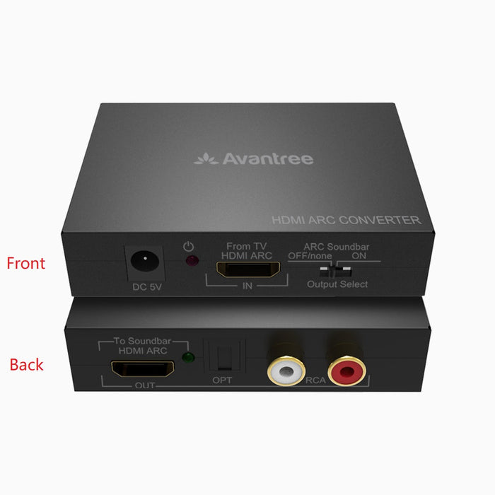 HAX05 HDMI ARC Audio Extractor Adapter for HDMI ARC TV and Soundbar, HDMI ARC Converter 5.1 PCM SPDIF + RCA Output CEC support