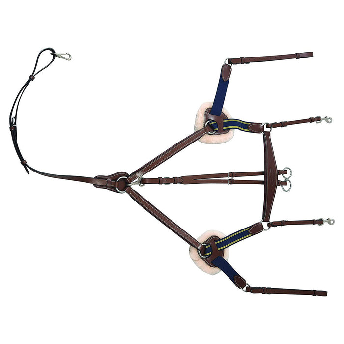 Henri de Rivel Pro 5 Point Elastic Breastplate Martingale with Running Attachment - Breeches.com