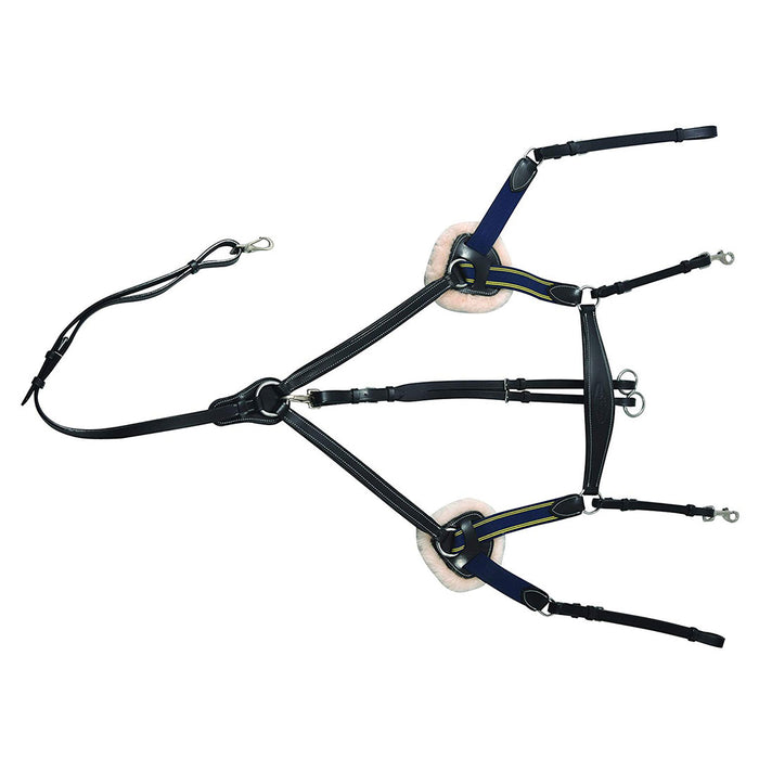 Henri de Rivel Pro 5 Point Elastic Breastplate Martingale with Running Attachment - Breeches.com