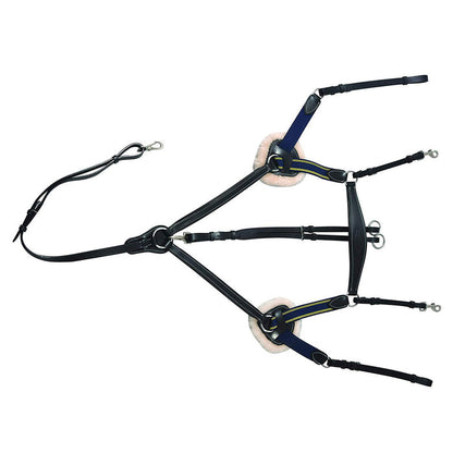 Henri de Rivel Pro 5 Point Elastic Breastplate Martingale with Running Attachment - Breeches.com