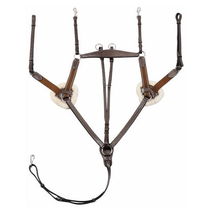 Henri de Rivel Pro 5 Point Elastic Breastplate Martingale with Running Attachment - Breeches.com