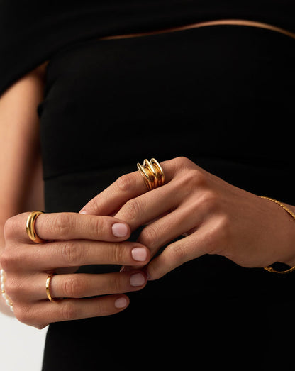 Hera Dome Triple Ridge Ring Rings Missoma